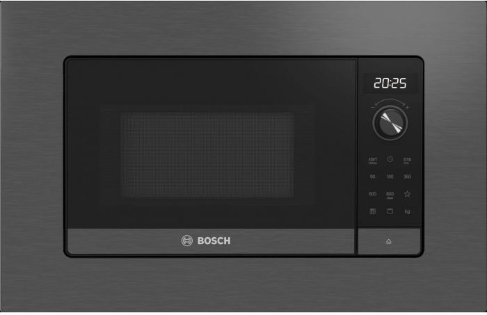 Мікрохвильова піч Bosch вбудована, 20л, електр. управл., 800Вт, дисплей, чорний/нержавійка