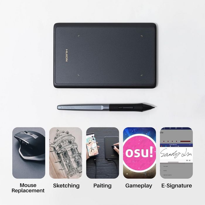 Графічний планшет Huion 4.17"x 2.6" H420X USB-Cчорний