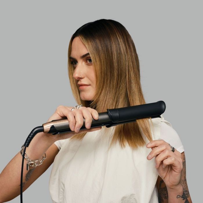 Випрямляч 2в1 Remington ONE STRAIGHT & CURL, 2в1 випрямляч та плойка, темп.режимов-5, 150-230С, кейс та рукавичка в комплекті, кераміка, чорний