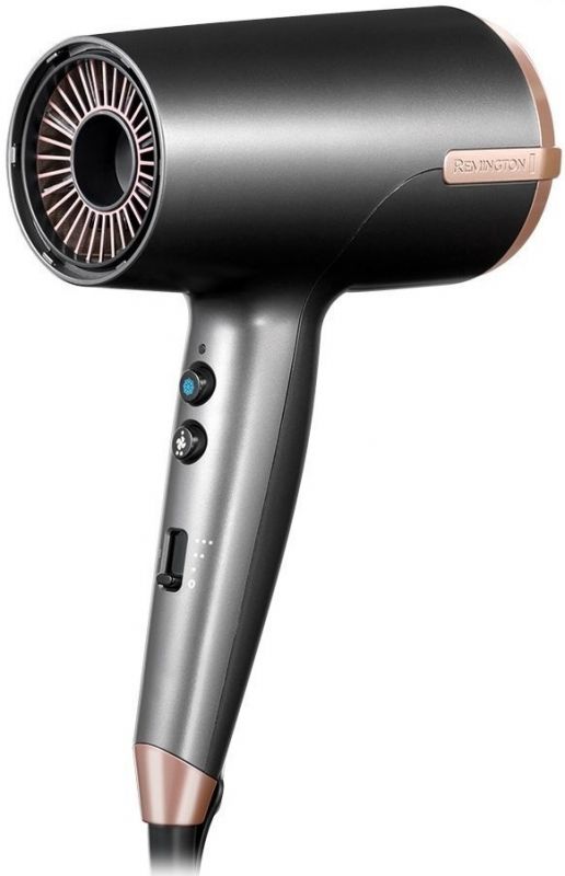 Фен Remington ONE, 2000Вт, 8 режимів, дифузор,чохол,іоніз-я, хол. обдув, термо-сенсор, сірий