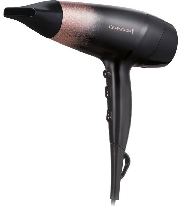 Фен Remington ROSE SHIMMER, 2200Вт, 3 режими, дифузор, іоніз-я, хол. обдув, чорно-рожевий