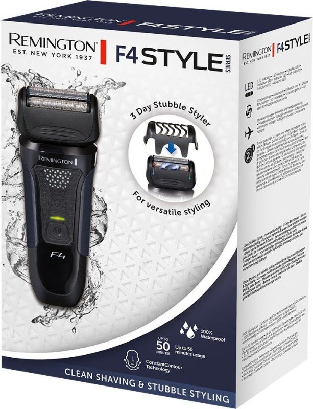 Бритва електр. Remington сіткова F4 STYLE SERIES, бритв.головок-3, сух.+волог., тример, чорний