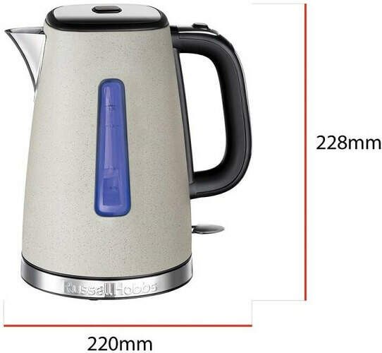Електрочайник Russell Hobbs Luna Stone, 1.7л, метал, під камінь, бежевий