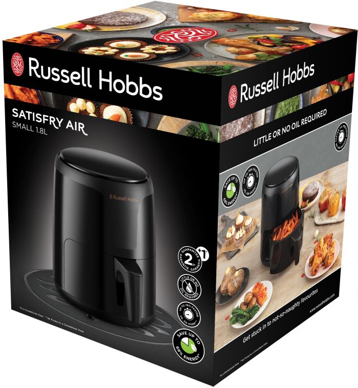 Мультипіч Russell Hobbs SatisFry Air Small, 1100Вт, чаша-1,8л, сенсорне керування, алюміній, пластик, чорний
