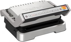 Гриль Tefal прижимний OptiGrill 4in1 Inox, 2100Вт, темп. режимів-4, з`ємні пластини, метал