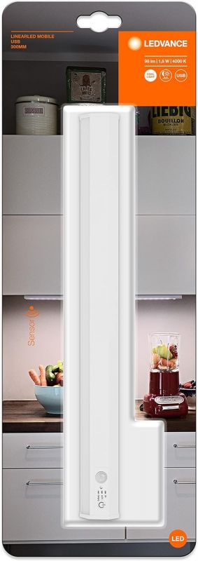 Світильник автономний LEDVANCE Linear LED Mobile USB 300, датчик руху, сріблястий