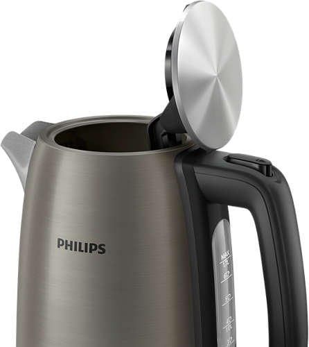 Електрочайник Philips Viva Collection, 1.7л, Strix, метал, чорно-мідний