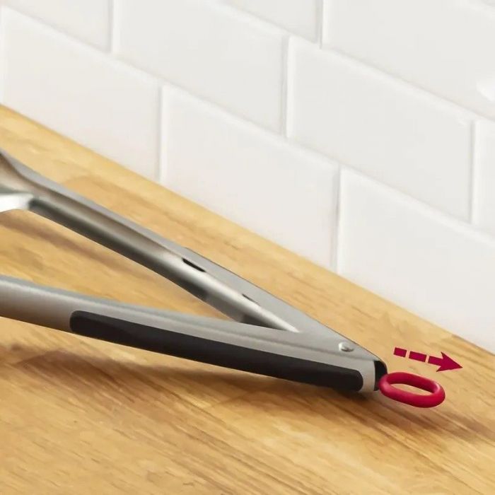 Щипці Tefal для гриля, сталь, чорно-сірий