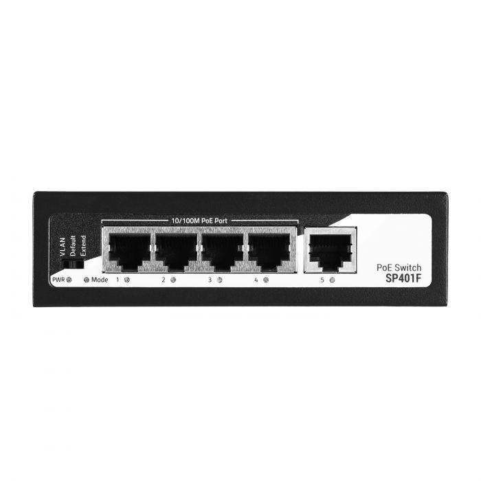 Комутатор 2E PowerLink SP401F 5xFE (4xPoE, 1xUplink), 55Вт, Некерований