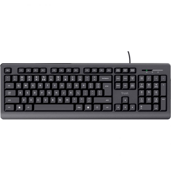 Клавіатура мембрана Trust Primo 104Key, USB-A, EN/UKR, Чорний