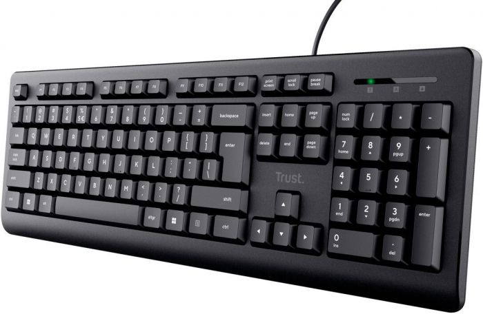 Клавіатура мембрана Trust Primo 104Key, USB-A, EN/UKR, Чорний
