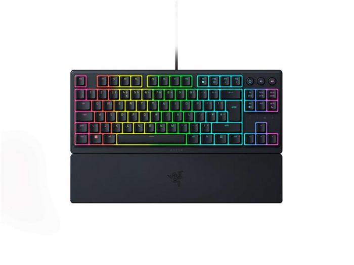 Клавіатура механічна Razer Ornata V3 TKL 84key, Mecha-Membrane Switch, USB-A, EN/UKR RGB, чорний
