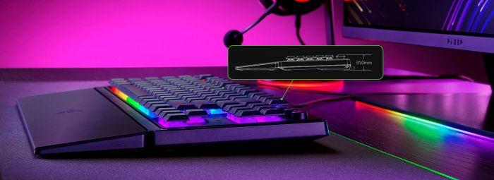 Клавіатура механічна Razer Ornata V3 TKL 84key, Mecha-Membrane Switch, USB-A, EN/UKR RGB, чорний