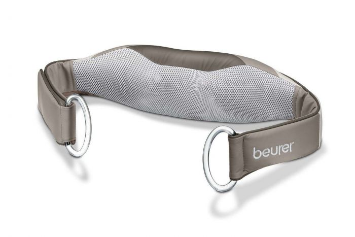 Масажний пояс Beurer для спини, плечей та шиї, від мережі, вага-1.23кг, 4 головки шиацу, бежевий