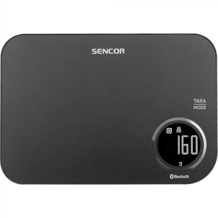 Ваги Sencor кухонні, 5кг, підкл. до смартфону, 2хААА , пластик, чорний