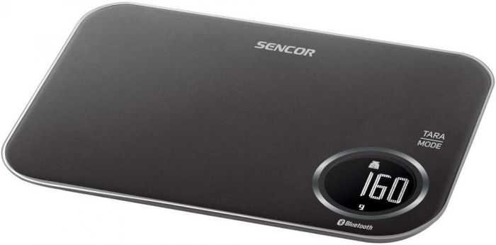 Ваги Sencor кухонні, 5кг, підкл. до смартфону, 2хААА , пластик, чорний
