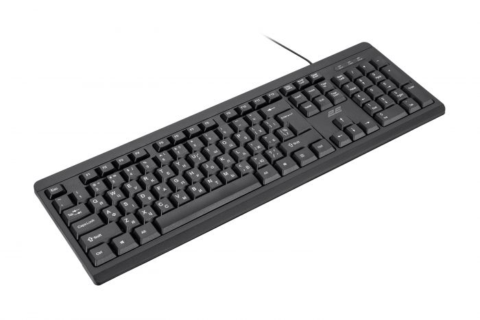 Клавіатура мембранна 2E KS108, 104key, USB-A, EN/UKR, чорний