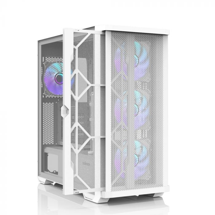 Корпус Zalman Z10 Duo без БЖ, 2xUSB3.0, 1xUSB Type-C, 4x120мм ARGB, VGA 395мм, LCS ready, TG Side Panel, EATX,  білий