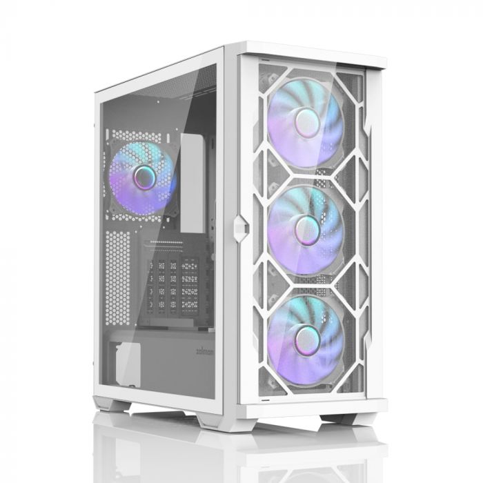 Корпус Zalman Z10 Duo без БЖ, 2xUSB3.0, 1xUSB Type-C, 4x120мм ARGB, VGA 395мм, LCS ready, TG Side Panel, EATX,  білий