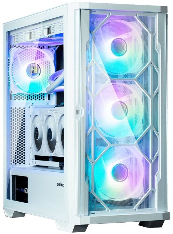 Корпус Zalman Z10 Duo без БЖ, 2xUSB3.0, 1xUSB Type-C, 4x120мм ARGB, VGA 395мм, LCS ready, TG Side Panel, EATX,  білий