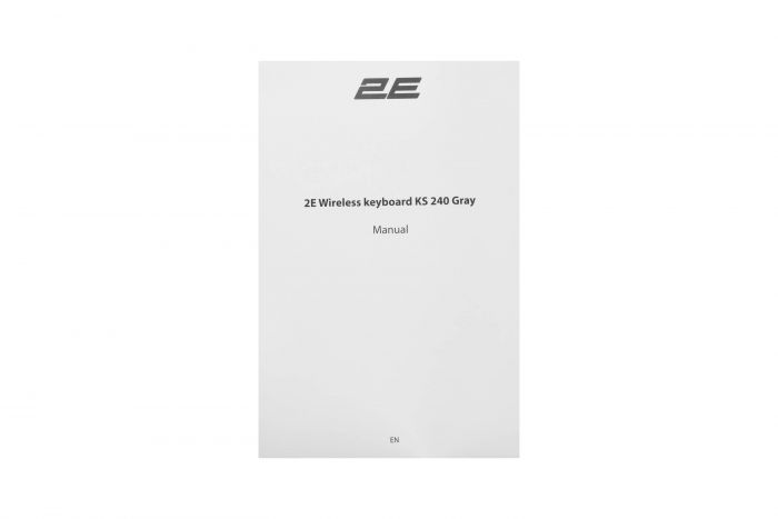 Клавіатура мембранна 2E KS240 110key, WL/BT, EN/UK, сіро-чорний