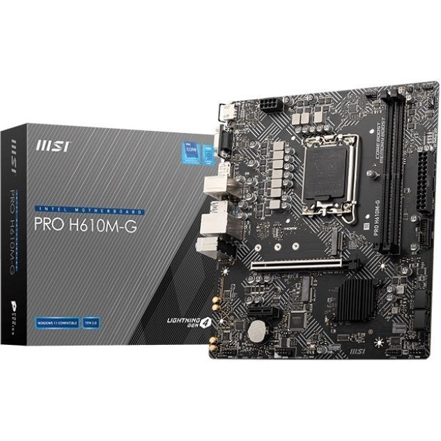 Материнcька плата MSI PRO H610M-G s1700 H610 2xDDR5 M.2 HDMI DP DSub mATX