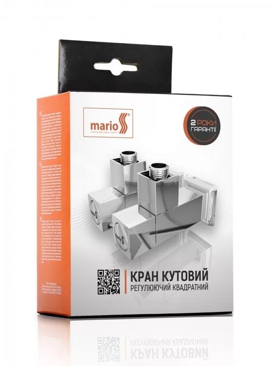 Кран кутовий Mario квадратний, хром