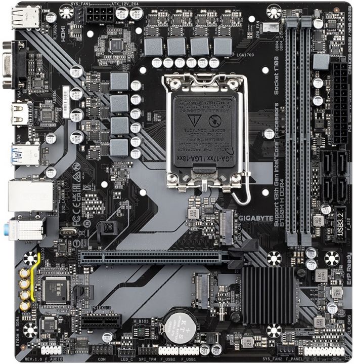 Материнська плата GIGABYTE B760M H DDR4 s1700 B760M 2xDDR4 M.2 HDMI mATX