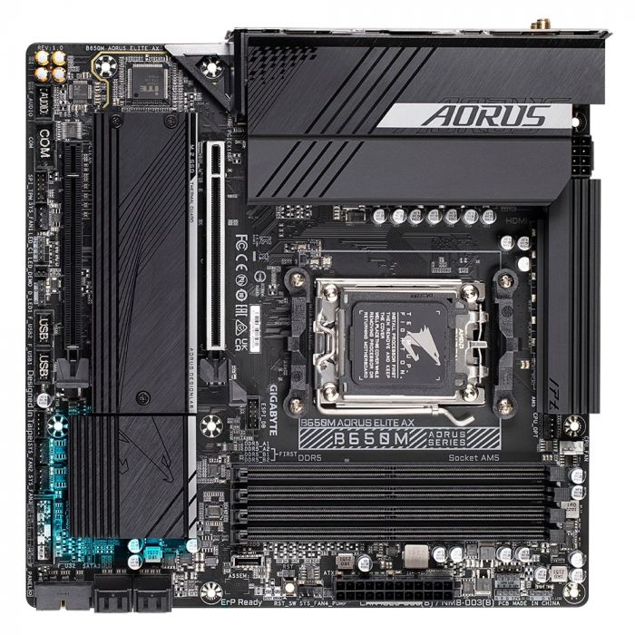 Материнська плата B650M AORUS ELITE AX sAM5 B650 4xDDR5 M.2 HDMI DP mATX