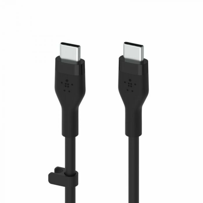 Кабель USB-C > USB-C заряджання/синхронізації Belkin, 3м, 60Вт, Type-C, силіконовий з кліпсою, чорний