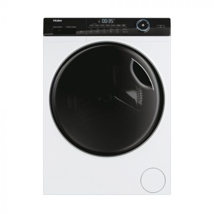 Пральна машина Haier фронтальна, 8кг, 1400, A+++, 50см, дисплей, пара, інвертор, люк чорний, прямий привід, білий