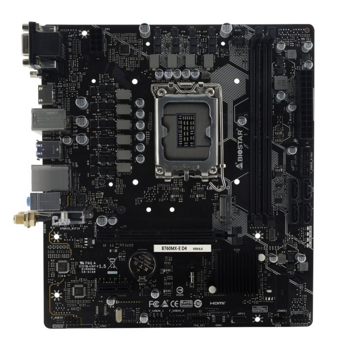 Материнська плата Biostar B760MX-E D4 s1700 B760M 2xDDR4 M.2 HDMI D-Sub mATX