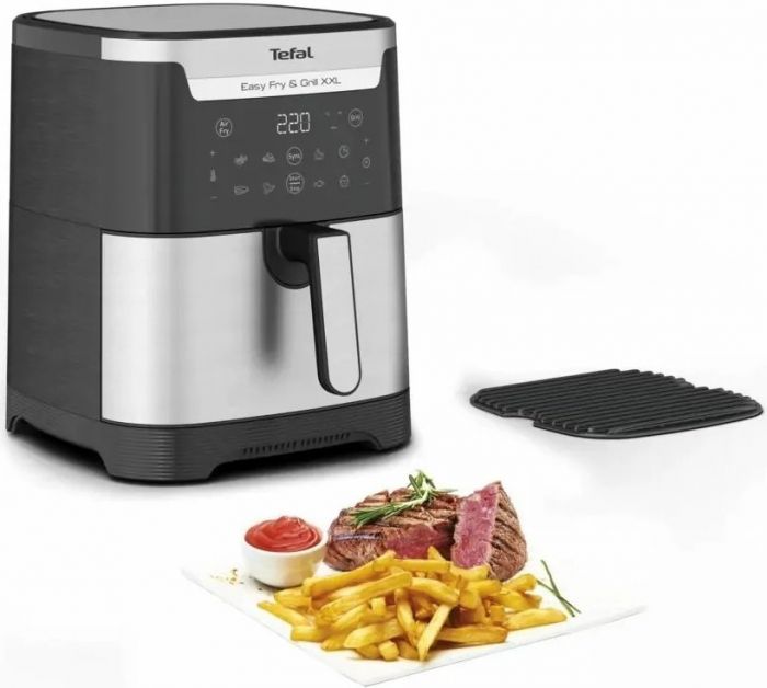 Мультипіч Tefal EasyFry&Grill XXL, 1830Вт, чаша-6.5л, сенсорне керув., 8 програм, пластик, черно-сірий