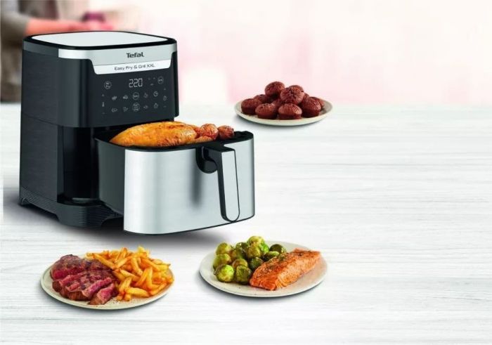Мультипіч Tefal EasyFry&Grill XXL, 1830Вт, чаша-6.5л, сенсорне керув., 8 програм, пластик, черно-сірий