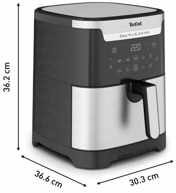 Мультипіч Tefal EasyFry&Grill XXL, 1830Вт, чаша-6.5л, сенсорне керув., 8 програм, пластик, черно-сірий