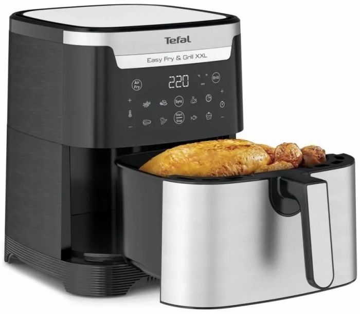Мультипіч Tefal EasyFry&Grill XXL, 1830Вт, чаша-6.5л, сенсорне керув., 8 програм, пластик, черно-сірий