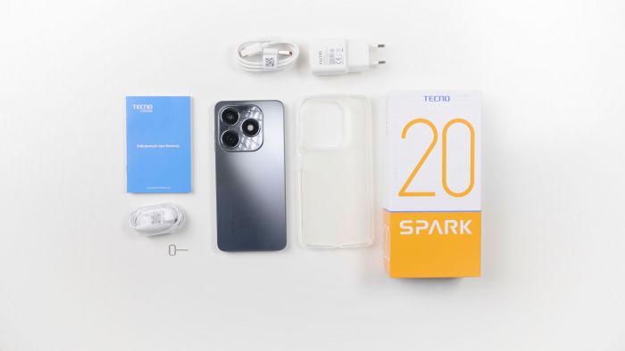 Смартфон TECNO Spark 20 (KJ5n) 6.56" 8/128ГБ, 2SIM, 5000мА•год, Gravity Black
