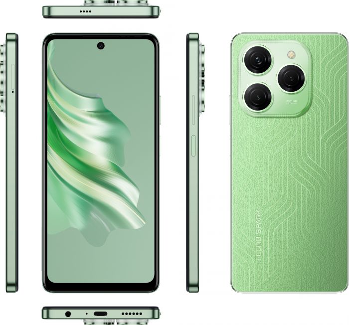 Смартфон TECNO Spark 20 PRO (KJ6) 6.78" 8/256ГБ, 2SIM, 5000мА•год, Magic Skin Green