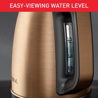 Електрочайник Tefal Coppertinto 1.7л, Strix, нержавіюча сталь, бронзовий