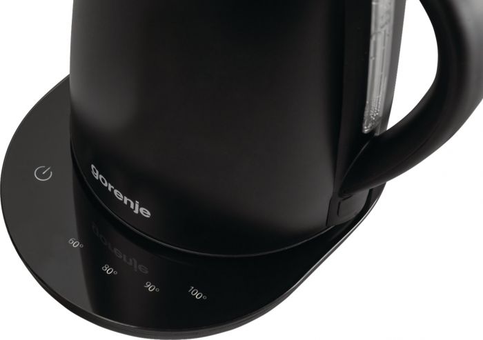 Електрочайник Gorenje 1.7л, подвійні стінки, LED дисплей, Strix контроль, чорний