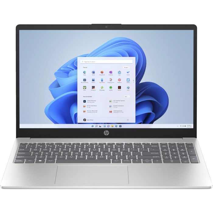 Ноутбук HP 15-fd0030ua 15.6" FHD IPS AG, Intel N200, 8GB, F512GB, UMA, DOS, сріблястий