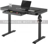 Стіл комп'ютерний 2E СЕ218B-MOTORIZED, регулювання висоти, електропривід 220В, (USB-A/USB-C), 72/120х118x60см, чорний