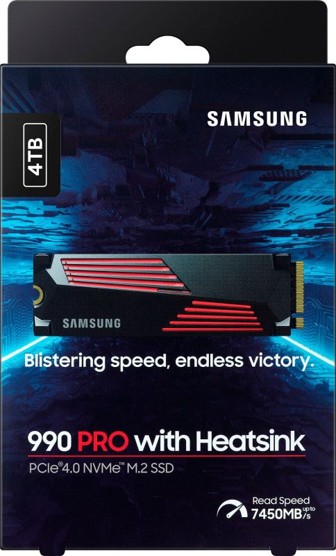 Накопичувач SSD Samsung M.2 4TB PCIe 4.0 990PRO + радіатор