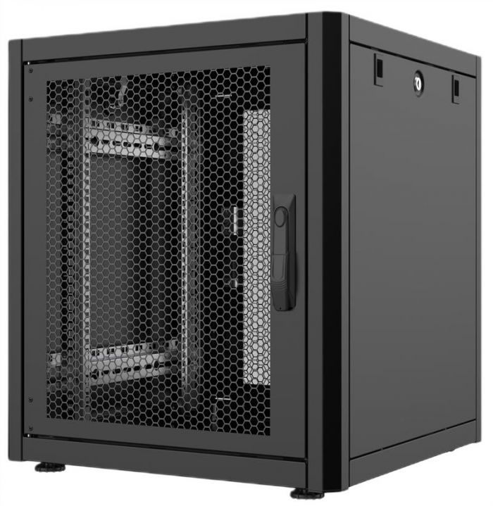 Шафа MIRSAN 19", 22U, GTN, перфоровані двері, 600x600 мм, чорна