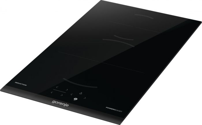 Варильна поверхня Gorenje індукційна, 30см, Доміно, PowerBoost, TouchControl, поєднання конфорок, чорний