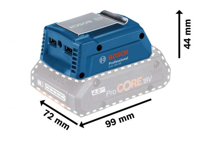 Адаптер USB для батареї Bosch GAA 18V-48 Professional, 2.4 А