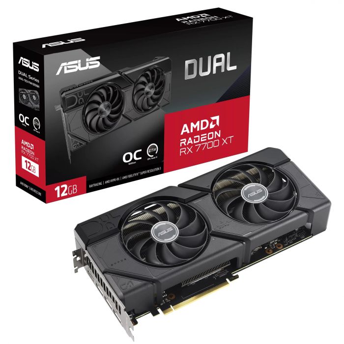 Вiдеокарта ASUS Radeon RX 7700 XT 12GB GDDR6 DUAL OC DUAL-RX7700XT-O12G