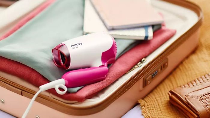 Фен Philips DryCare Essential дорожній, 1200Вт, 3 режими, хол. обдув, рожевий