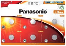 Батарейка Panasonic лужна LR44(A76, AG13, G13A, PX76, GP76A, RW82) блістер, 6 шт.
