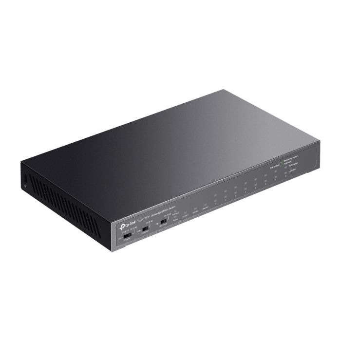 Комутатор TP-LINK TL-SL1311P 8x1FE (8xPoE), 2xGE, 1xSFP, 65Вт, Некерований